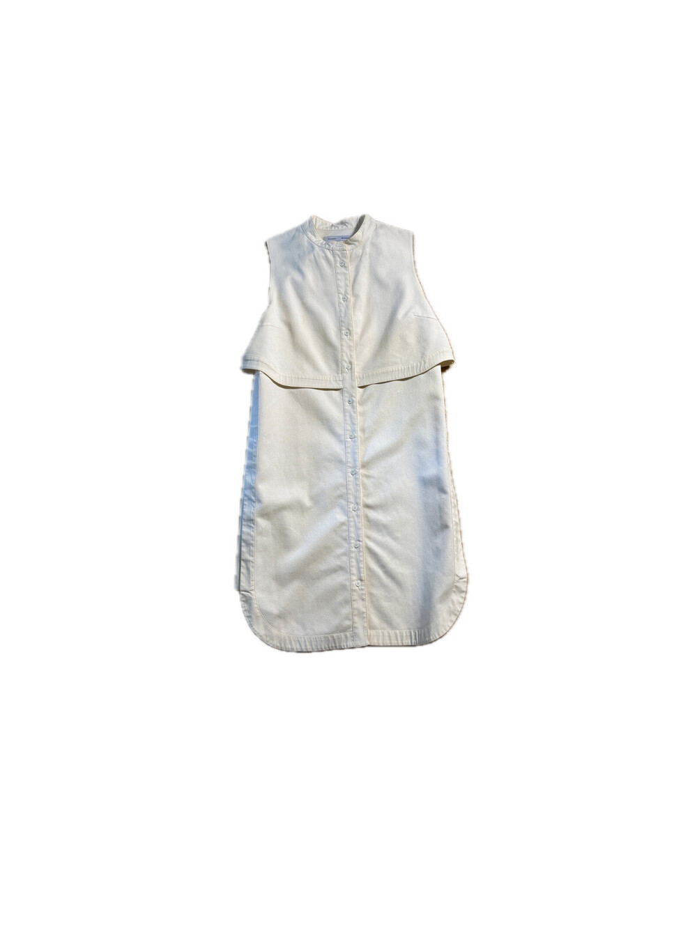 Proenza Schouler Ivory White 100% Cotton Sleeveless Button Front Long Vest